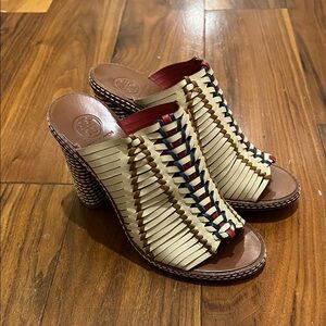 Tory Burch Woven Heeled Sandals